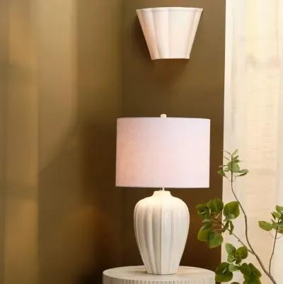 Scalloped Wall Sconce, White