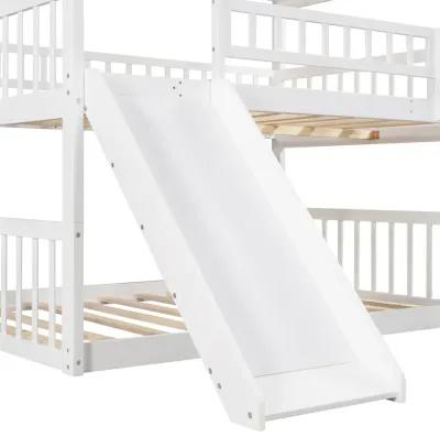 Merax Triple Bunk Bed with Guardrails