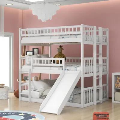 Merax Triple Bunk Bed with Guardrails