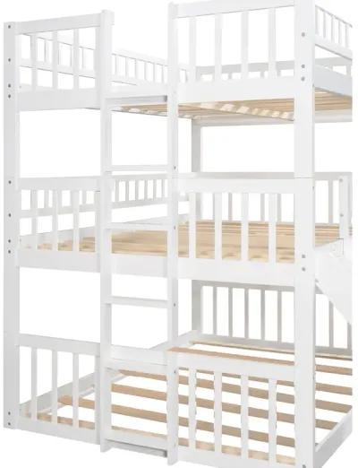 Merax Triple Bunk Bed with Guardrails