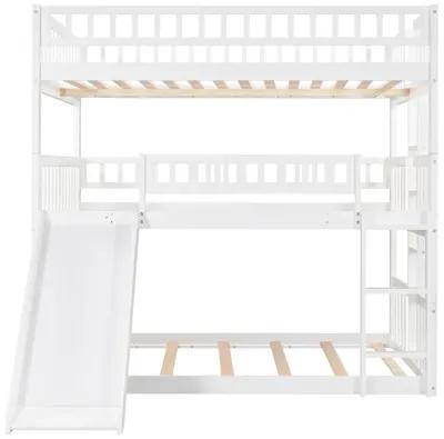 Merax Triple Bunk Bed with Guardrails