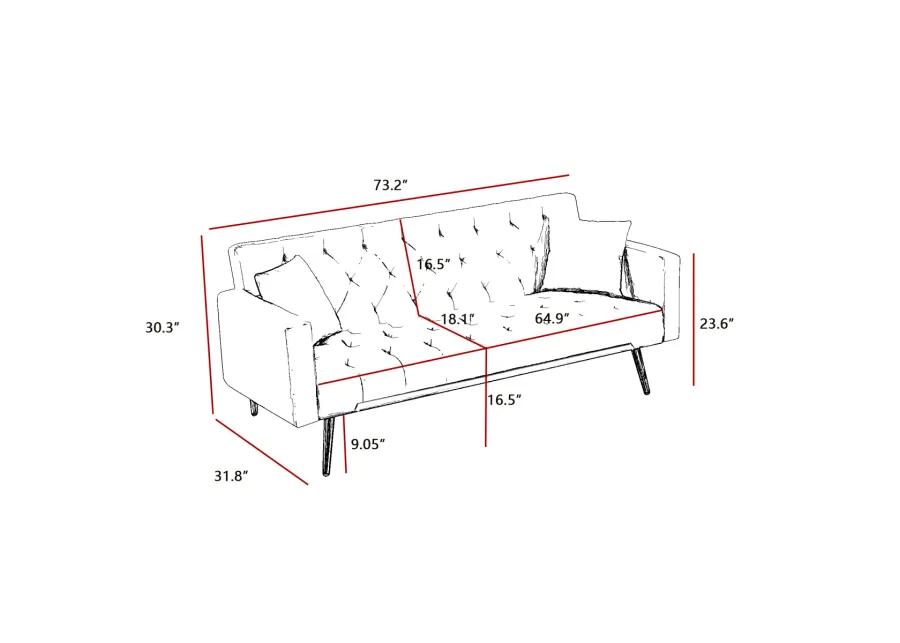 Pink Convertible Folding Futon Sofa Bed, Sleeper Sofa Couch For Compact Living Space