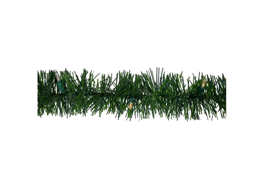 18' x 3" Pre-Lit Pine Artificial Christmas Garland  Warm White LED Lights