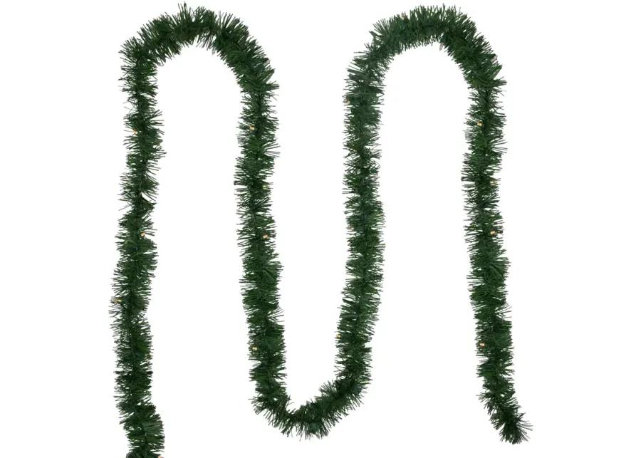 18' x 3" Pre-Lit Pine Artificial Christmas Garland  Warm White LED Lights