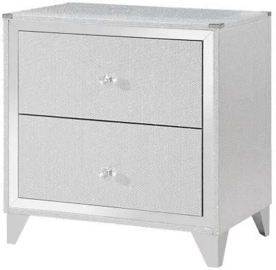 Larue 2-drawer Nightstand with USB Port Silver