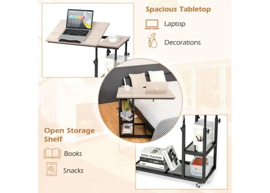 Adjustable C-Shaped Bedside Table