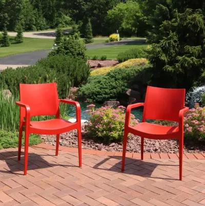 Sunnydaze Landon Plastic Patio Dining Armchair