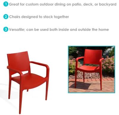 Sunnydaze Landon Plastic Patio Dining Armchair