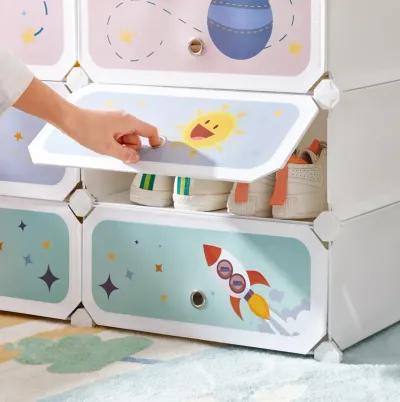 Kids Shoe Rack with Doors for Organized and Concealed Storage