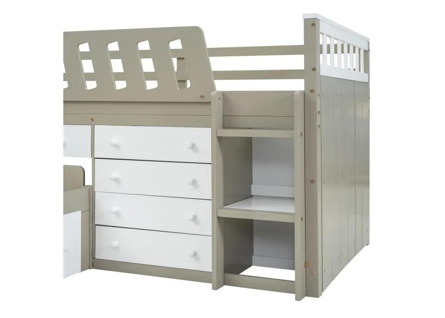 Merax L-shaped Loft Bed  with Platform Bed