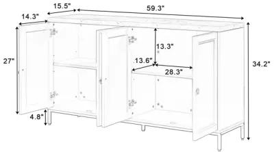 Merax Modern Melamine Stickers Sideboard Storage Cabinet