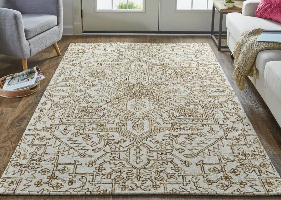 Belfort 8778F Ivory/Brown 5' x 8' Rug