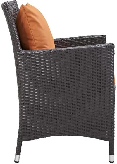 Convene Dining Outdoor Patio Armchair - Espresso Orange