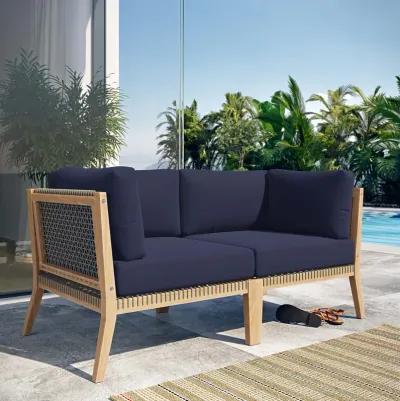 Modway - Clearwater Outdoor Patio Teak Wood Loveseat