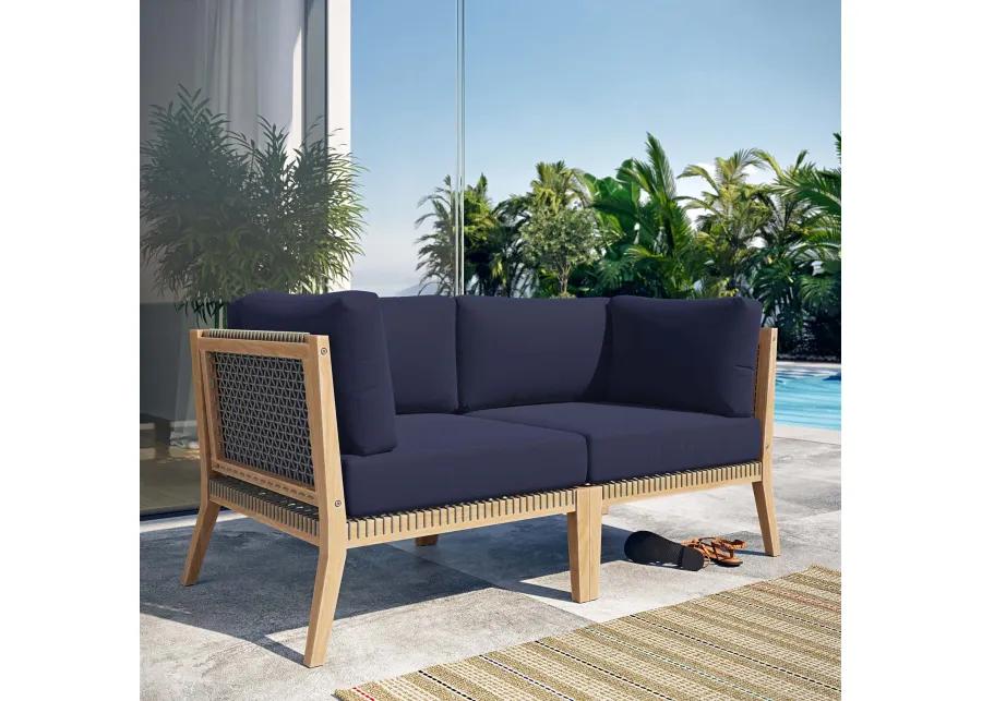 Modway - Clearwater Outdoor Patio Teak Wood Loveseat