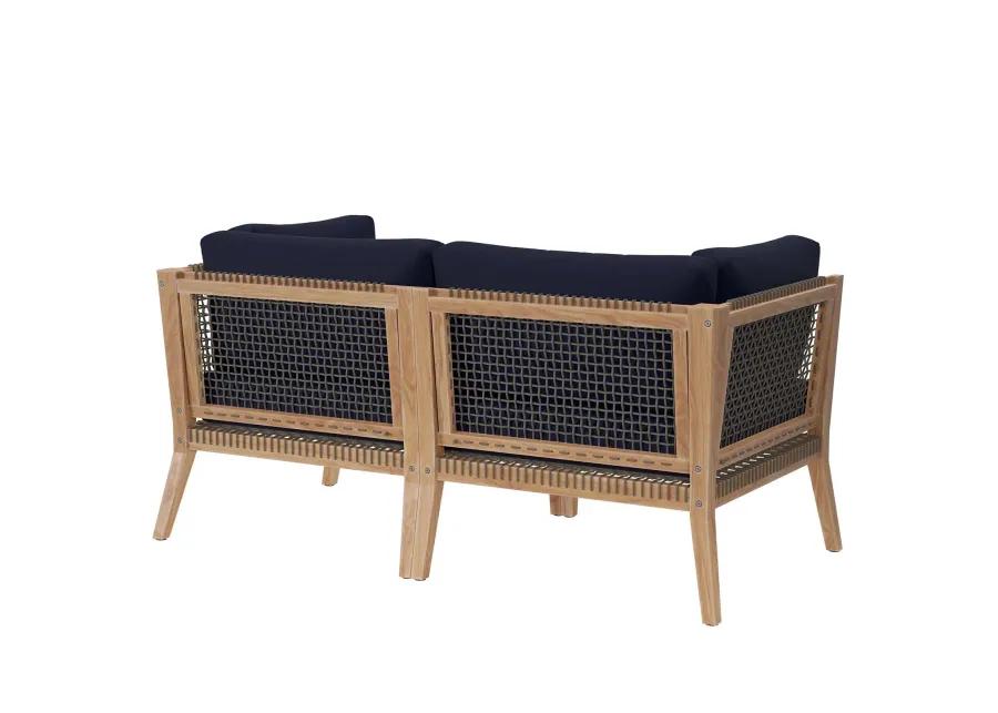 Modway - Clearwater Outdoor Patio Teak Wood Loveseat