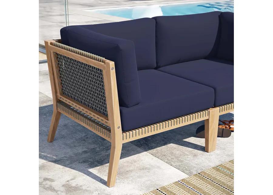 Modway - Clearwater Outdoor Patio Teak Wood Loveseat