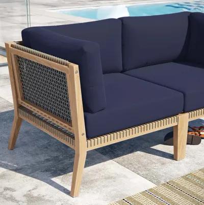 Modway - Clearwater Outdoor Patio Teak Wood Loveseat