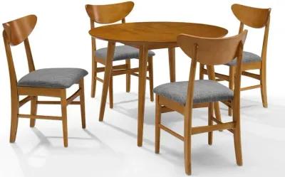 Landon 5Pc Round Dining Set Acorn - Table & 4 Wood Back Chairs