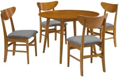 Landon 5Pc Round Dining Set Acorn - Table & 4 Wood Back Chairs