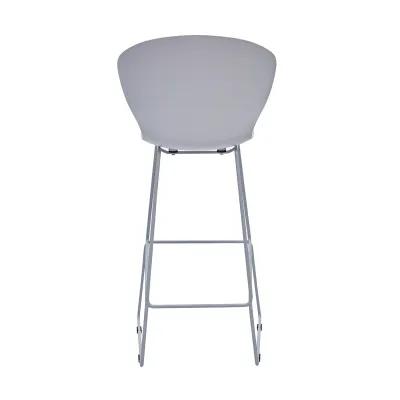 Midcentury Polypropylene Counter Stool with Metal Legs