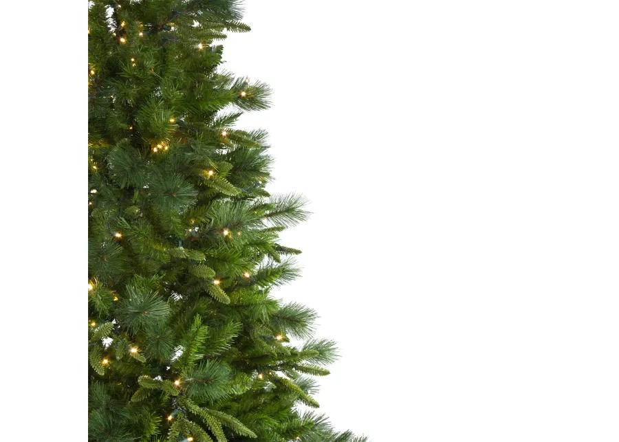 9' Pre-Lit Full Mixed Rosemary Emerald Angel Pine Artificial Christmas Tree - Clear LED Lights