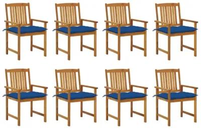 vidaXL Garden Chairs with Cushions 8 pcs Solid Acacia Wood