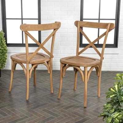 Annecy Classic Traditional X-Back Wood Outdoor Dining Chair