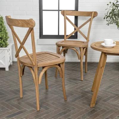 Annecy Classic Traditional X-Back Wood Outdoor Dining Chair