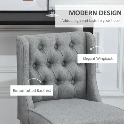 Chic Bar Seating: Grey Tufted Wingback Armless Counter Height Stools