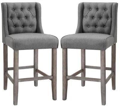 Chic Bar Seating: Grey Tufted Wingback Armless Counter Height Stools