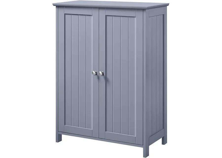 Hivvago Gray Wood 2-Door Freestanding Bathroom Floor Cabinet Kitchen Storage Cupboard