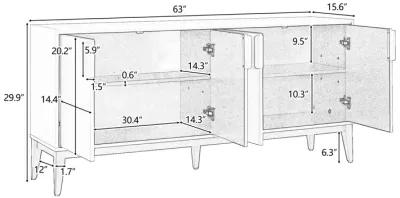 Merax Storage Cabinet Sideboard with 4 Doors