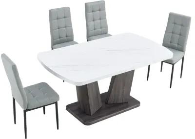 Merax Modern 5 Pieces Dining Table Chairs Set