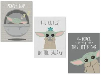 Lambs & Ivy Star Wars The Child/Baby Yoda Unframed Nursery Wall Art Decor 3pc