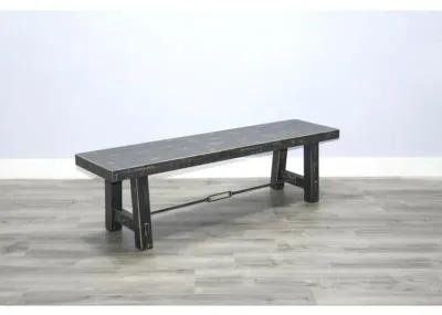 Sunny Designs 64 Black Sand Bench with Turnbuckle, Wood Seat