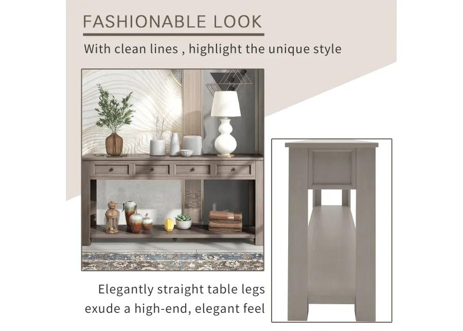 Merax Console Table/Sofa Table with Storage Drawers and Bottom Shelf for Entryway Hallway