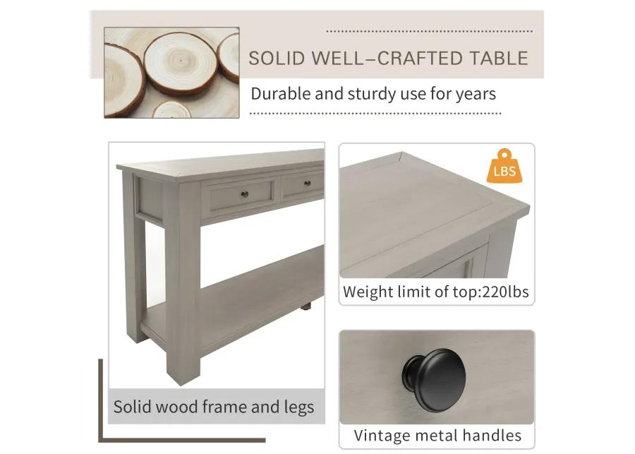 Merax Console Table/Sofa Table with Storage Drawers and Bottom Shelf for Entryway Hallway