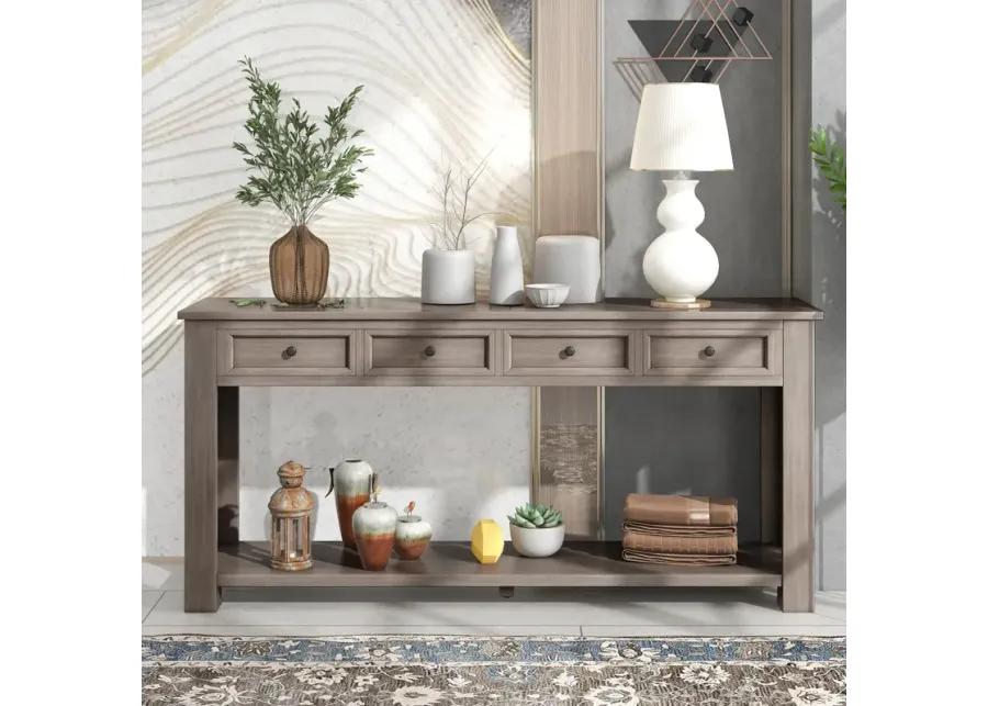 Merax Console Table/Sofa Table with Storage Drawers and Bottom Shelf for Entryway Hallway