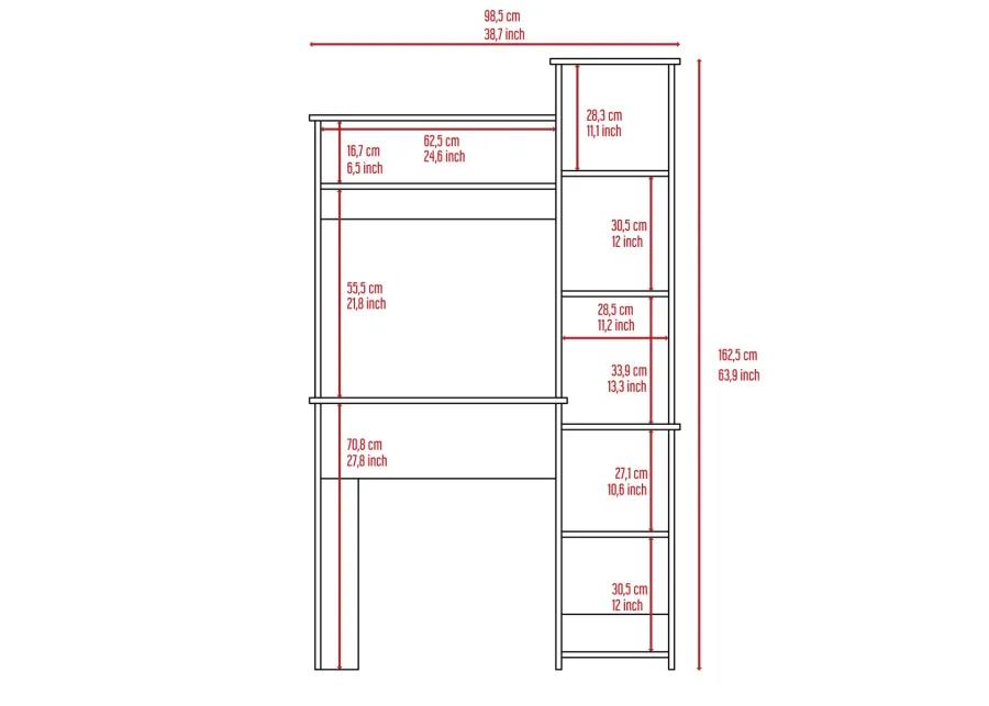 Versailles Writintg Desk, Two Superior Shelves, Five Cubbies