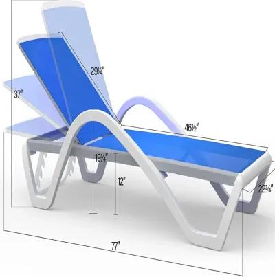 Adjustable Aluminum Pool Lounge Chair - Blue