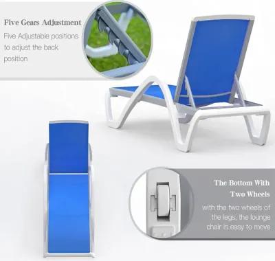 Adjustable Aluminum Pool Lounge Chair - Blue