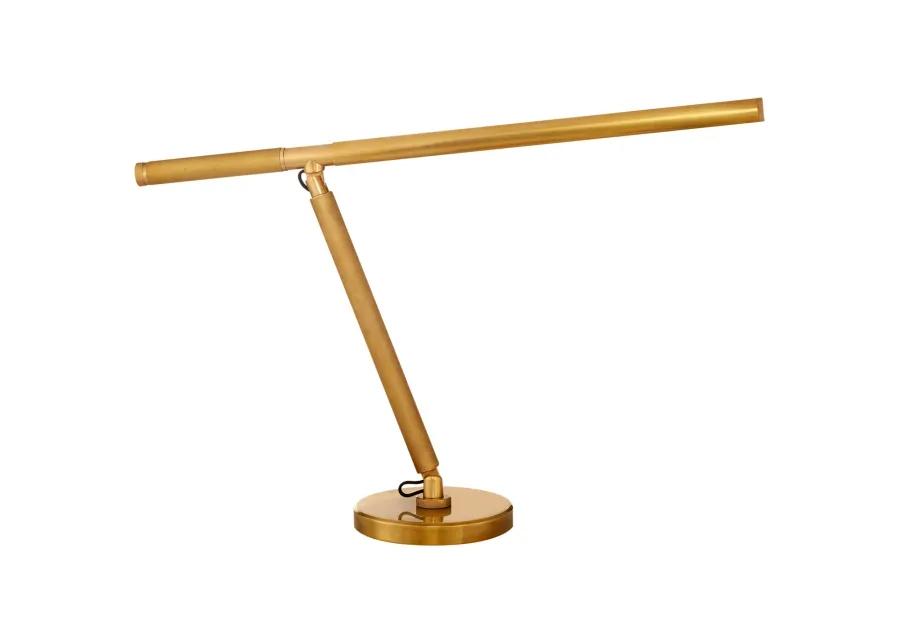 Barrett Knurled Boom Arm Desk Light in Natural Brass