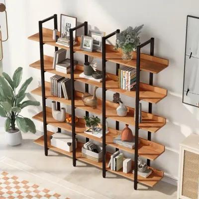 Merax Industrial Bookcase Home Office Open Bookshelf