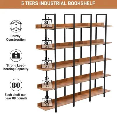 Merax Industrial Bookcase Home Office Open Bookshelf