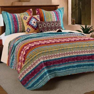 Greenland Home Fashion Southwest Stylish Diamond Print Comfort Bedding Set - 5 - Piece - King 95x105", Painted Desert