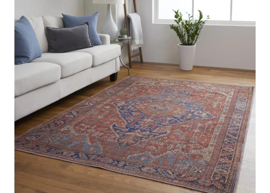 Rawlins 39HQF Red/Tan/Blue 3'11" x 6' Rug