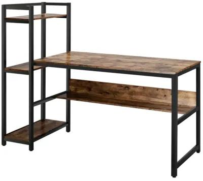 59-Inch Computer Desk Home Office Workstation 4-Tier Storage Shelves