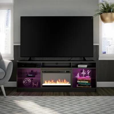 Ameriwood Home Terrene Fireplace Space Heater TV Stand for TVs up to 65"