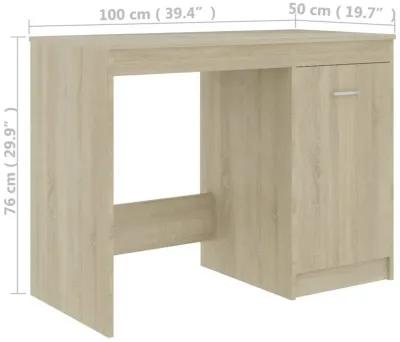 vidaXL Desk Gray 39.4"x19.7"x29.9" Chipboard, 801799